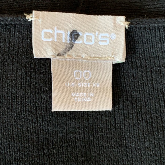 CHICO'S open Cardigan, black, animal print, cotton blend, size S, knitted, layer - Picture 2 of 7